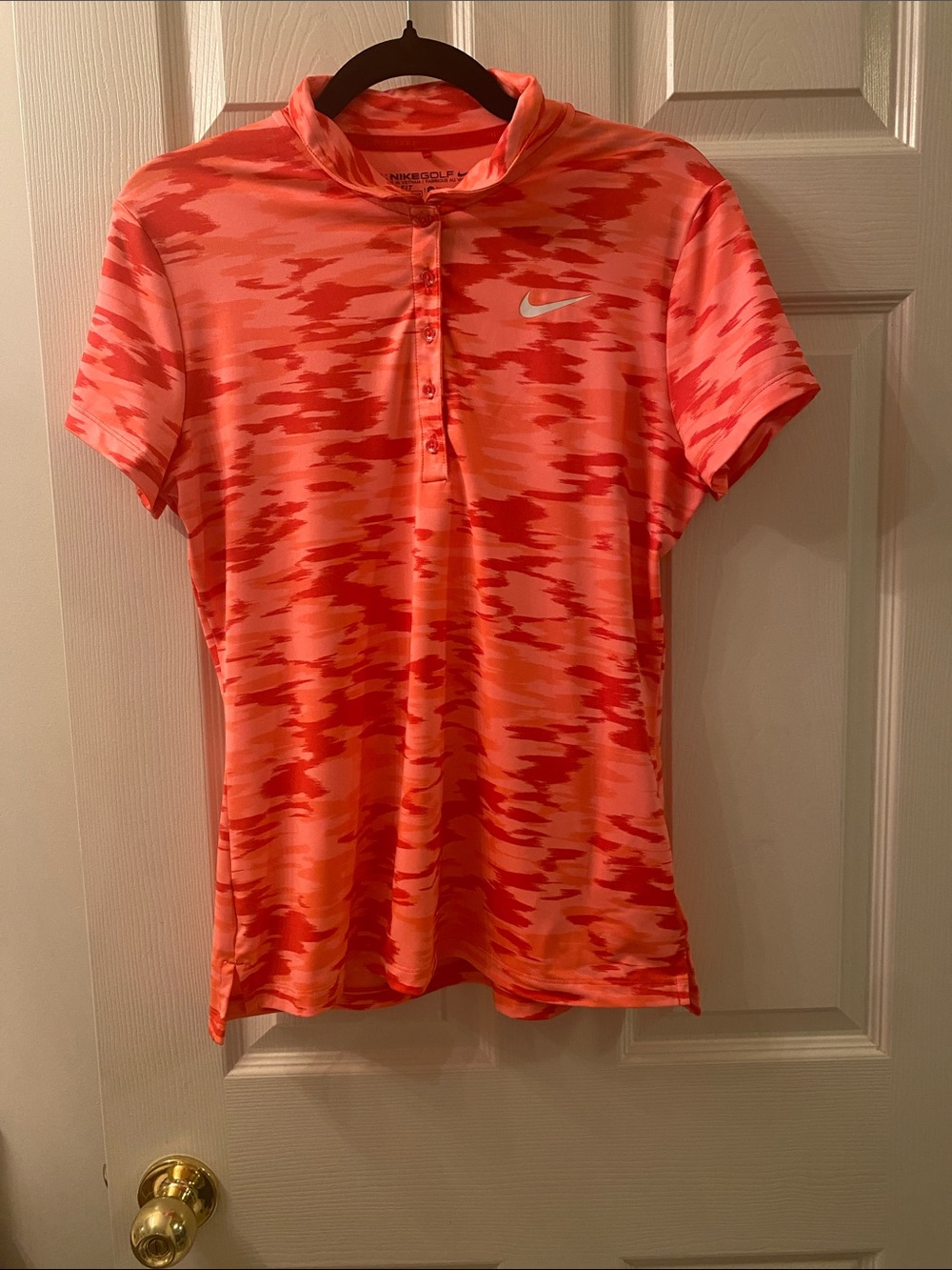 Nike Pink and Coral Camouflage-Print Golf Polo